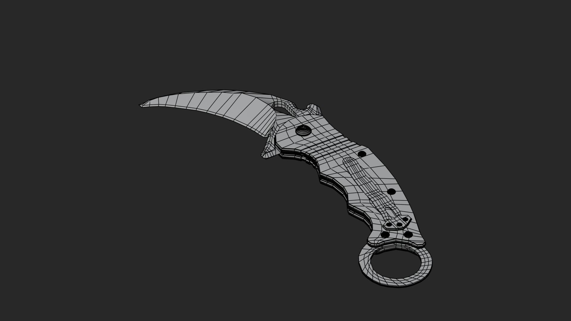 Low Poly Game-Ready Realistic Karambit Low-poly 3D model_16
