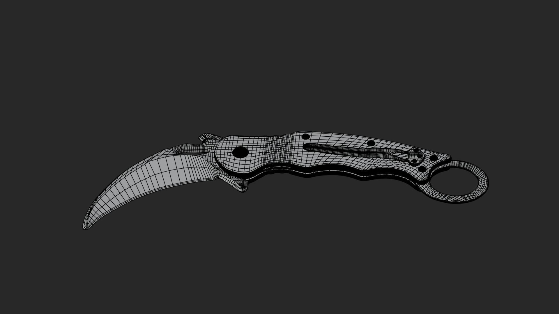 Low Poly Game-Ready Realistic Karambit Low-poly 3D model_27