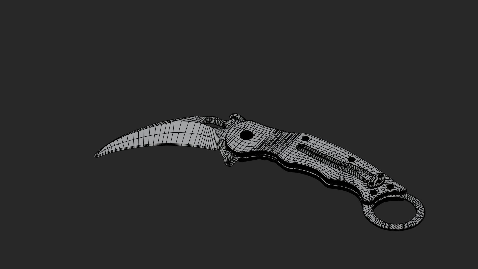 Low Poly Game-Ready Realistic Karambit Low-poly 3D model_10