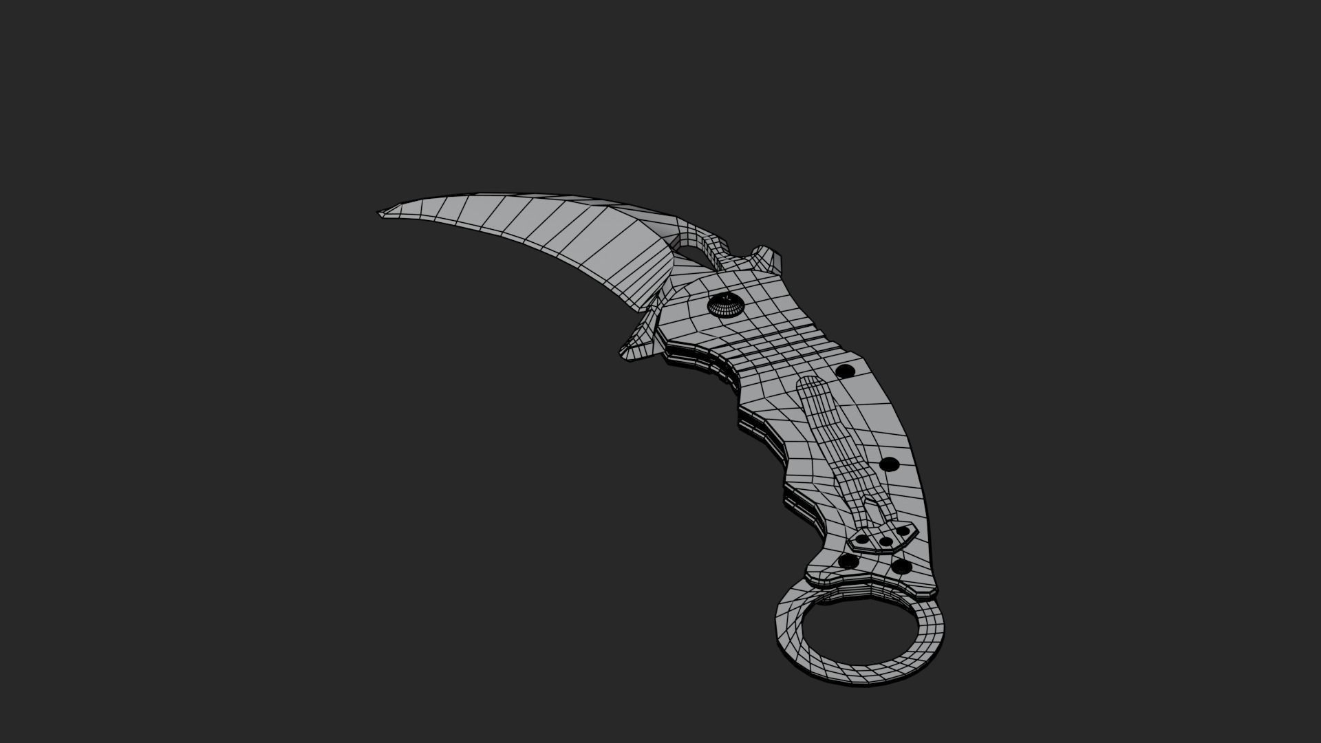 Low Poly Game-Ready Realistic Karambit Low-poly 3D model_19