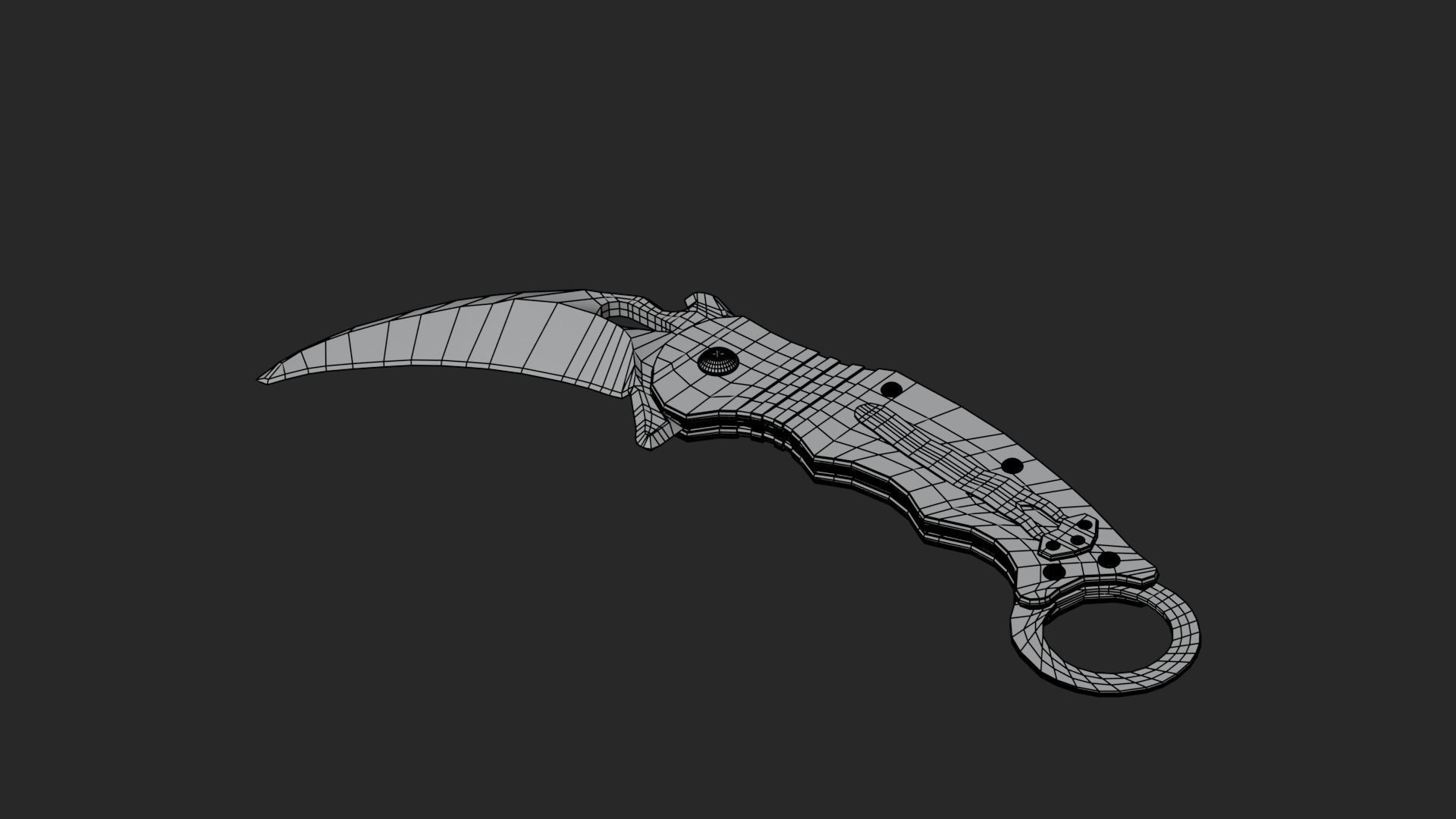 Low Poly Game-Ready Realistic Karambit Low-poly 3D model_23
