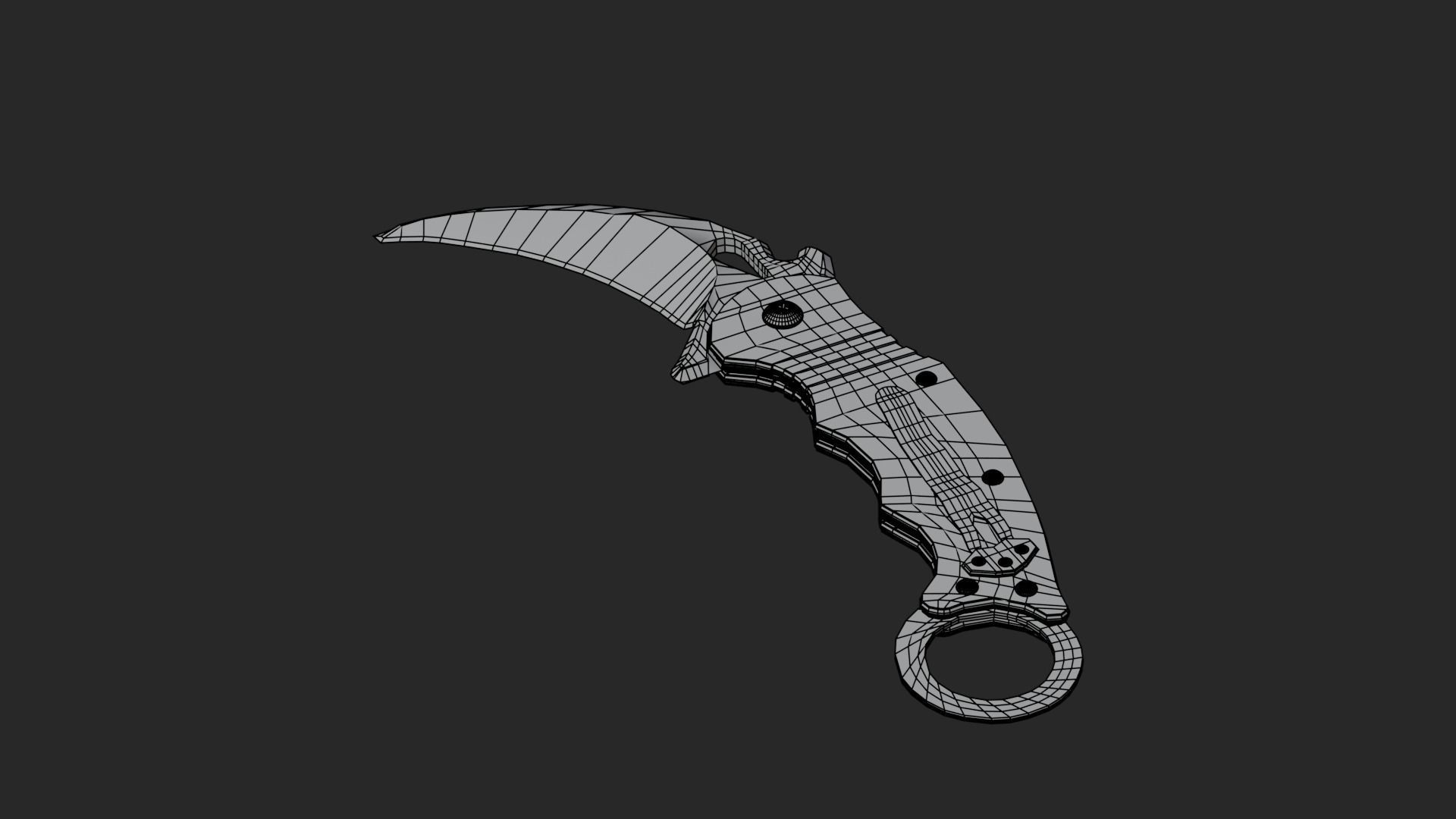 Low Poly Game-Ready Realistic Karambit Low-poly 3D model_17