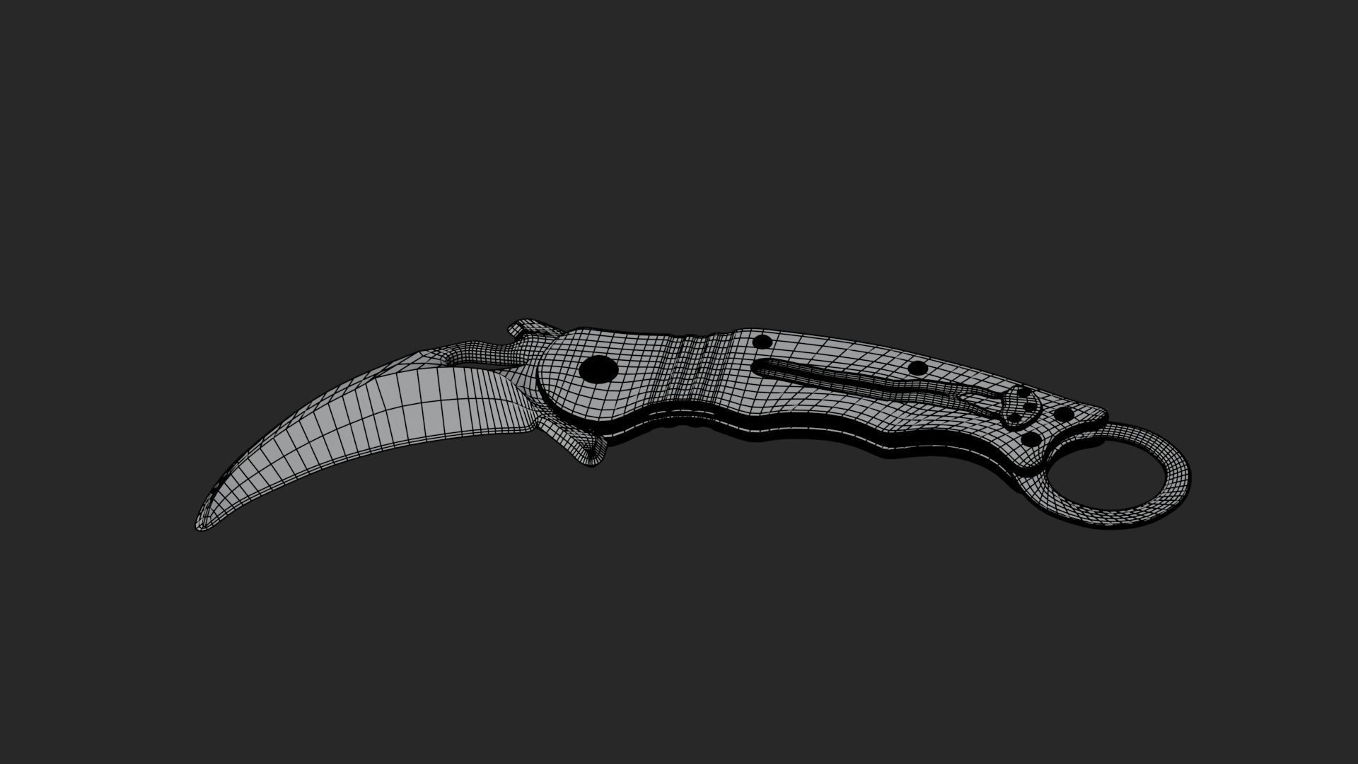 Low Poly Game-Ready Realistic Karambit Low-poly 3D model_29