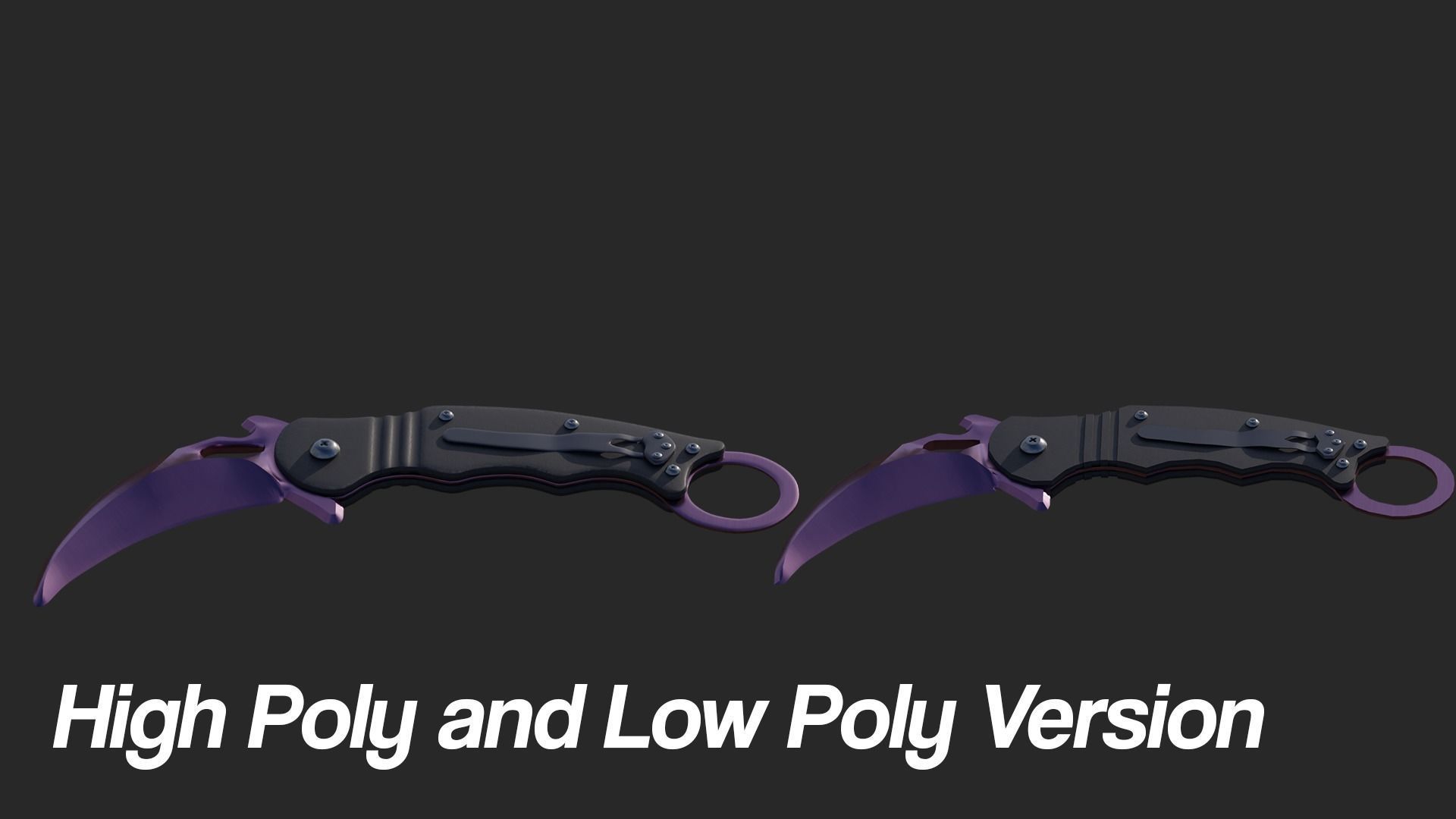 Low Poly Game-Ready Realistic Karambit Low-poly 3D model_2