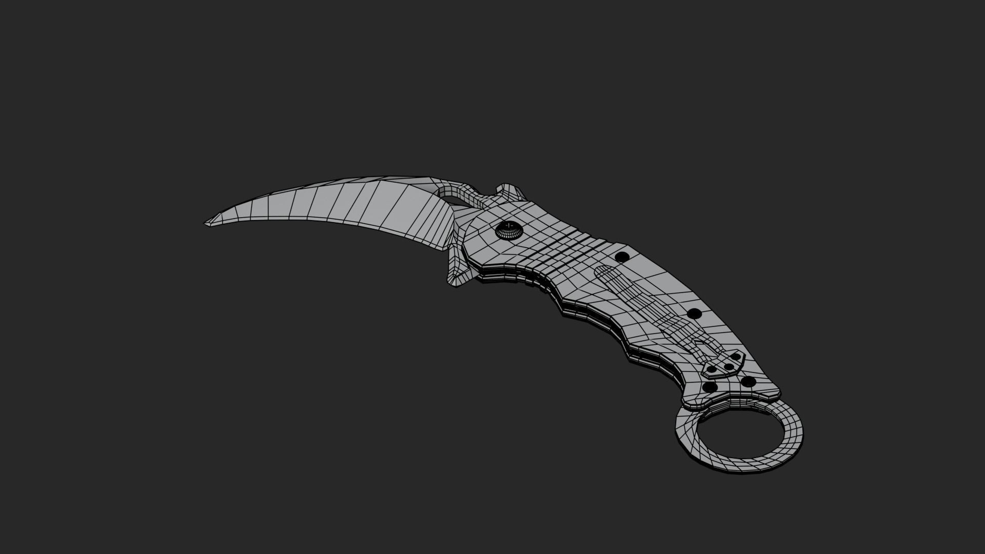 Low Poly Game-Ready Realistic Karambit Low-poly 3D model_12