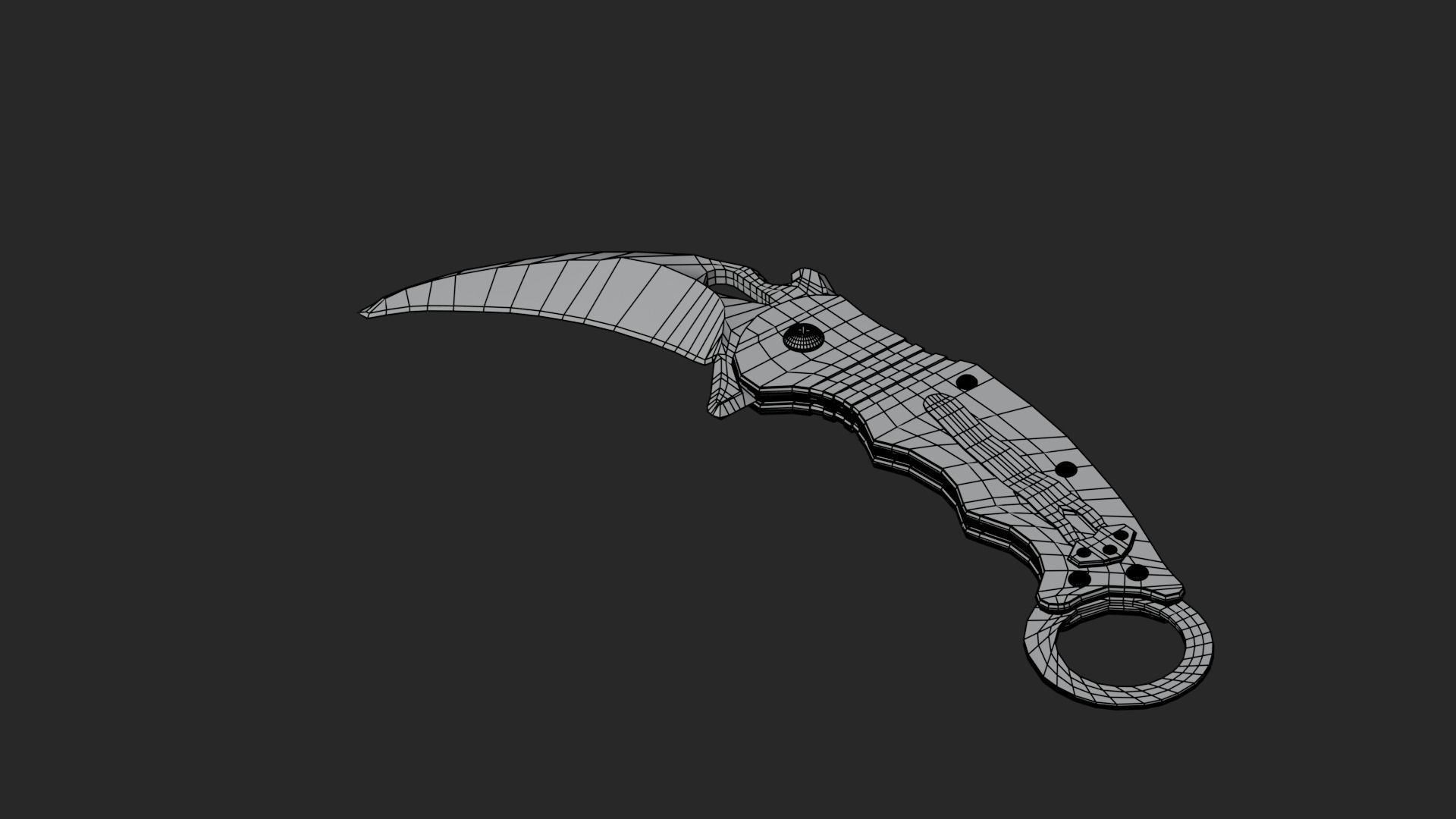 Low Poly Game-Ready Realistic Karambit Low-poly 3D model_13