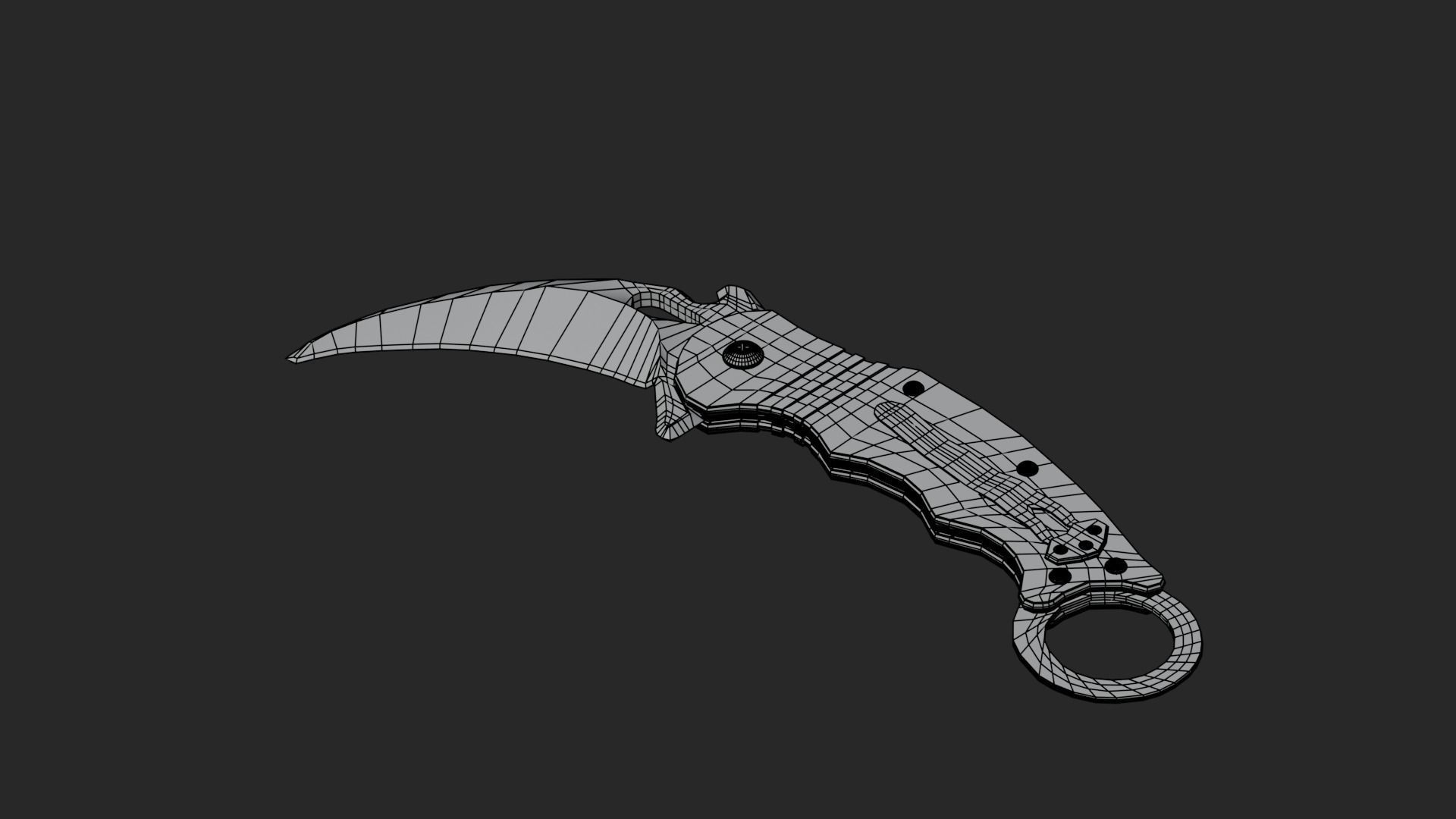 Low Poly Game-Ready Realistic Karambit Low-poly 3D model_11