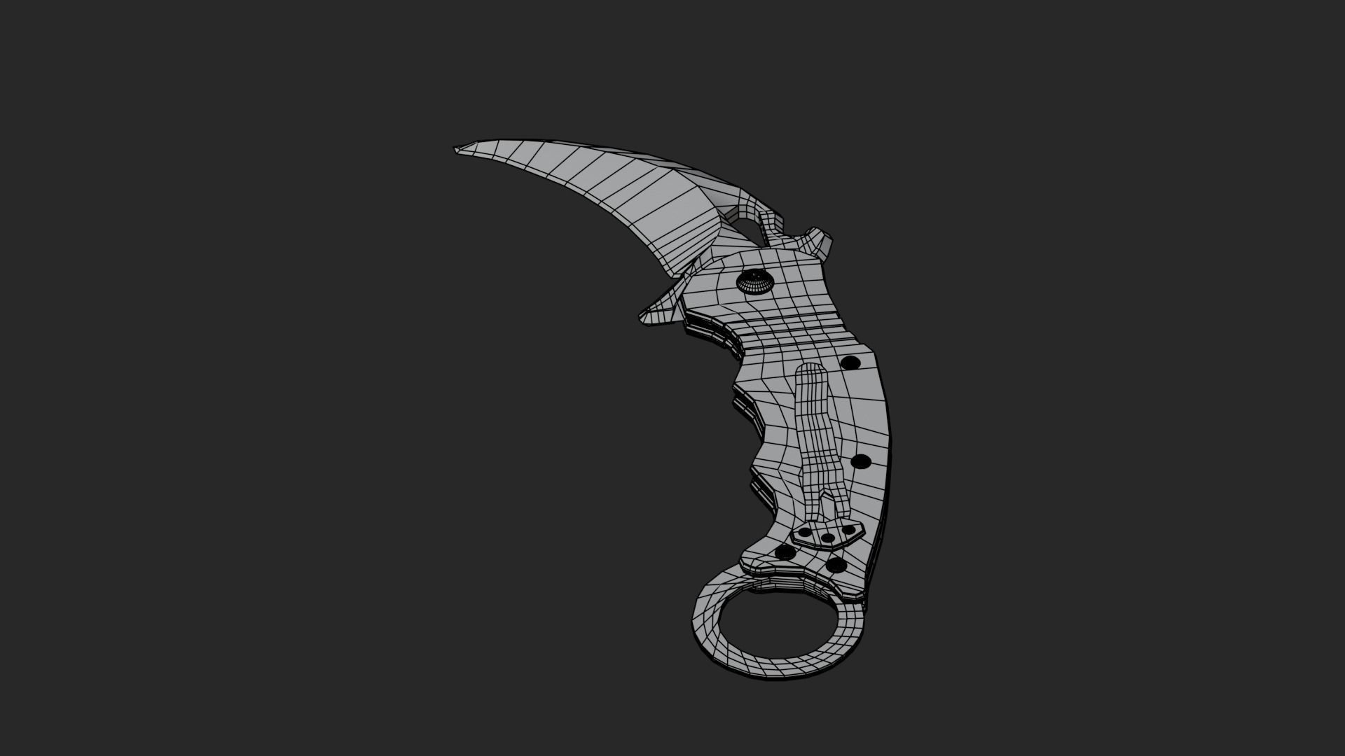 Low Poly Game-Ready Realistic Karambit Low-poly 3D model_24