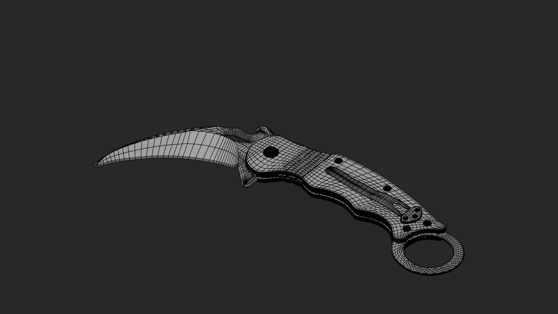 Low Poly Game-Ready Realistic Karambit Low-poly 3D model_25