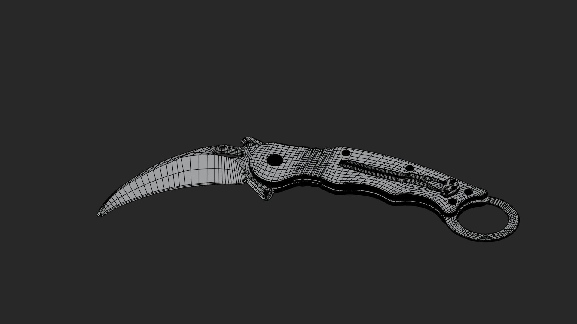 Low Poly Game-Ready Realistic Karambit Low-poly 3D model_4