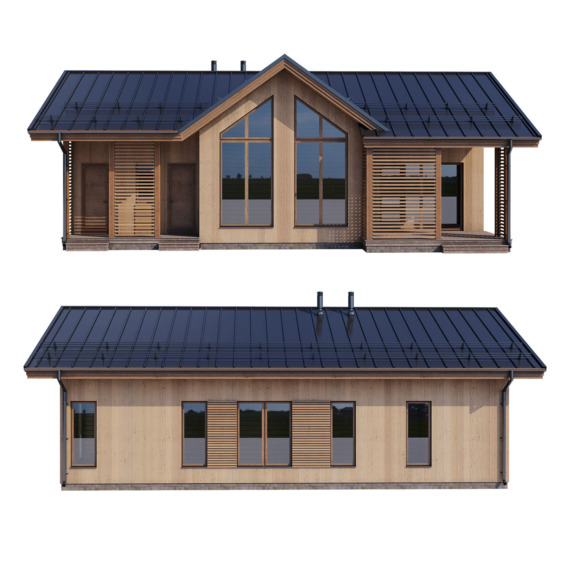 Modern house v57 3D model_2