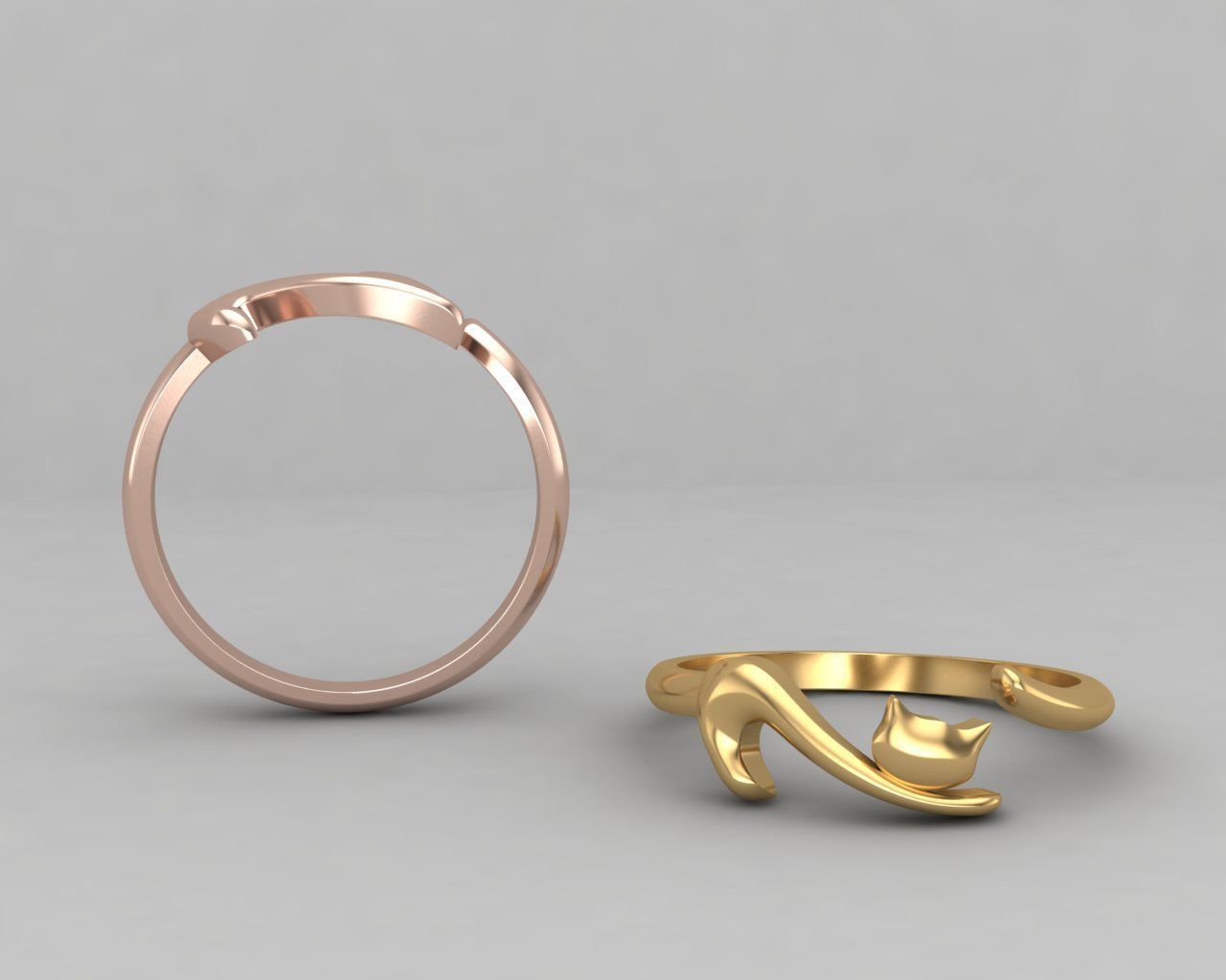minimal cat ring 113-MW 3D print model_1