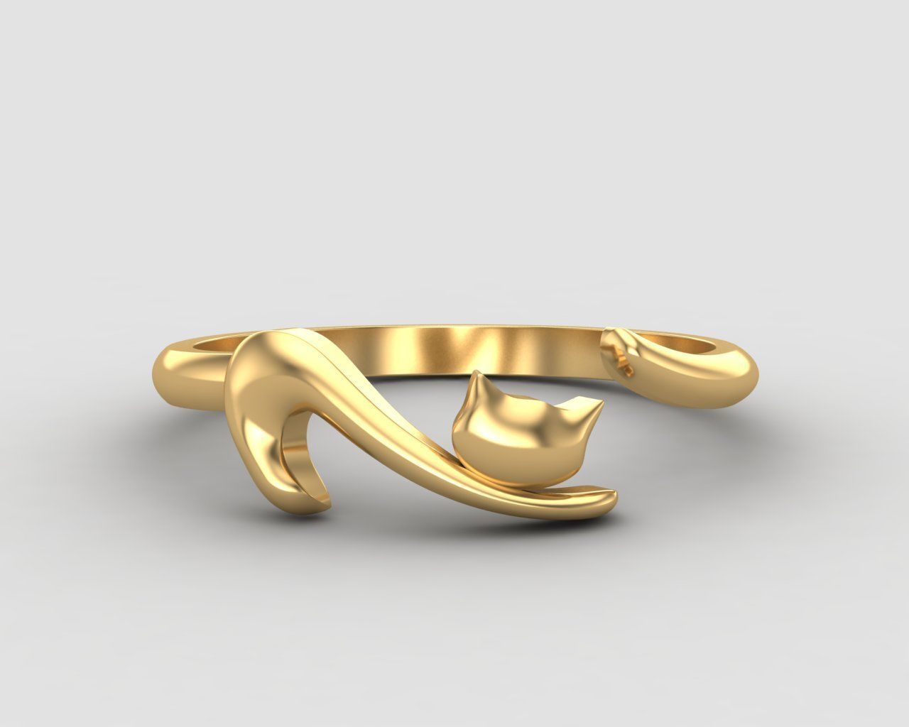 minimal cat ring 113-MW 3D print model_17
