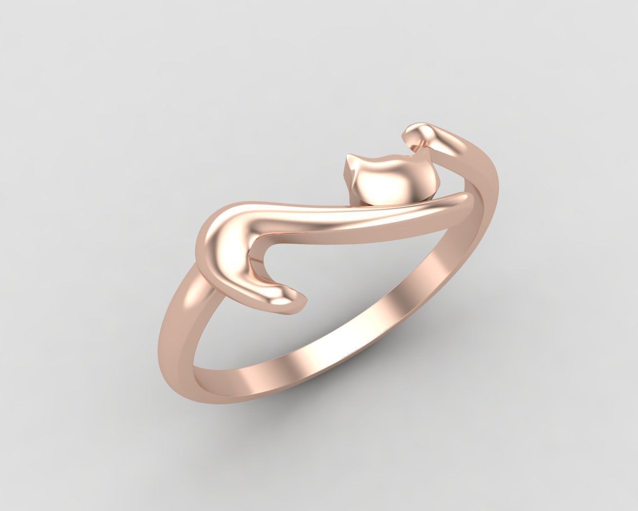 minimal cat ring 113-MW 3D print model_5