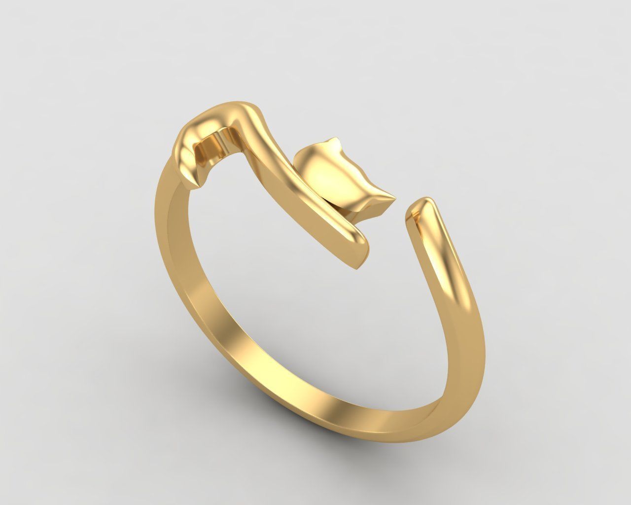 minimal cat ring 113-MW 3D print model_14