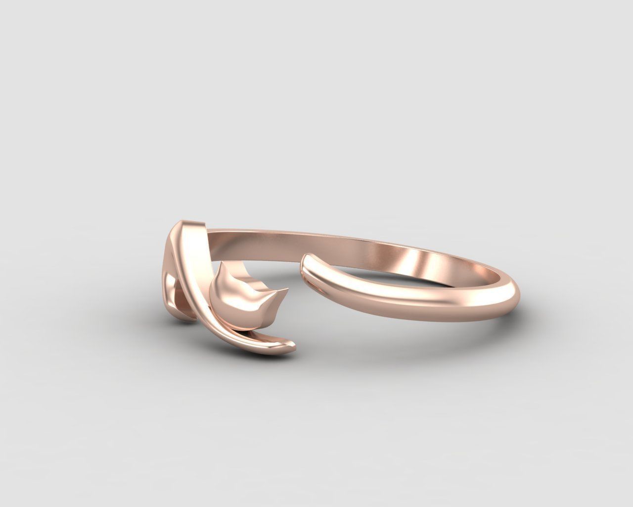 minimal cat ring 113-MW 3D print model_7