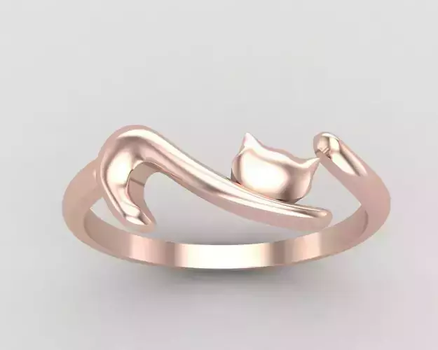 minimal cat ring 113-MW 3D print model