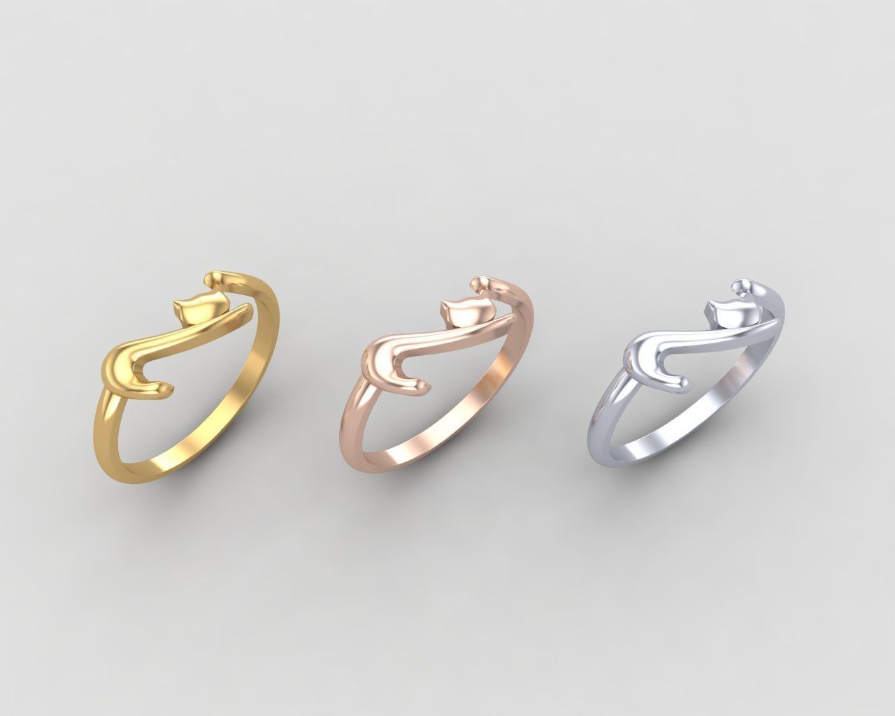 minimal cat ring 113-MW 3D print model_9