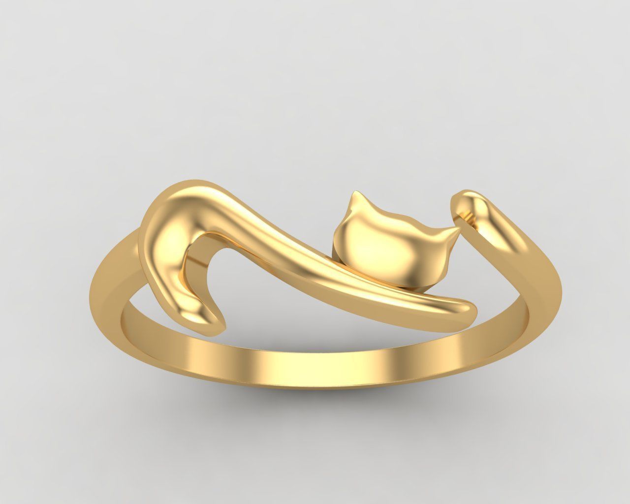 minimal cat ring 113-MW 3D print model_16