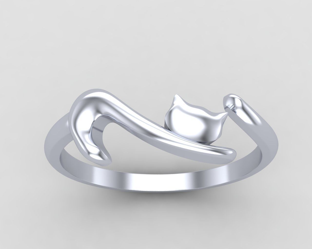 minimal cat ring 113-MW 3D print model_12