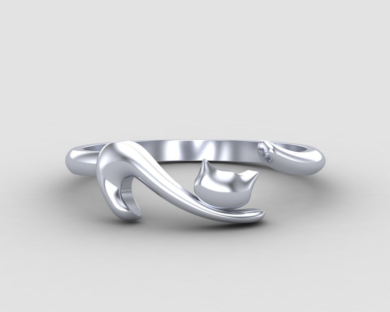 minimal cat ring 113-MW 3D print model_13