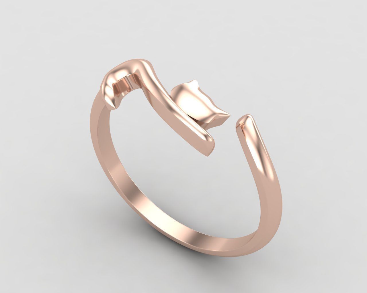 minimal cat ring 113-MW 3D print model_4