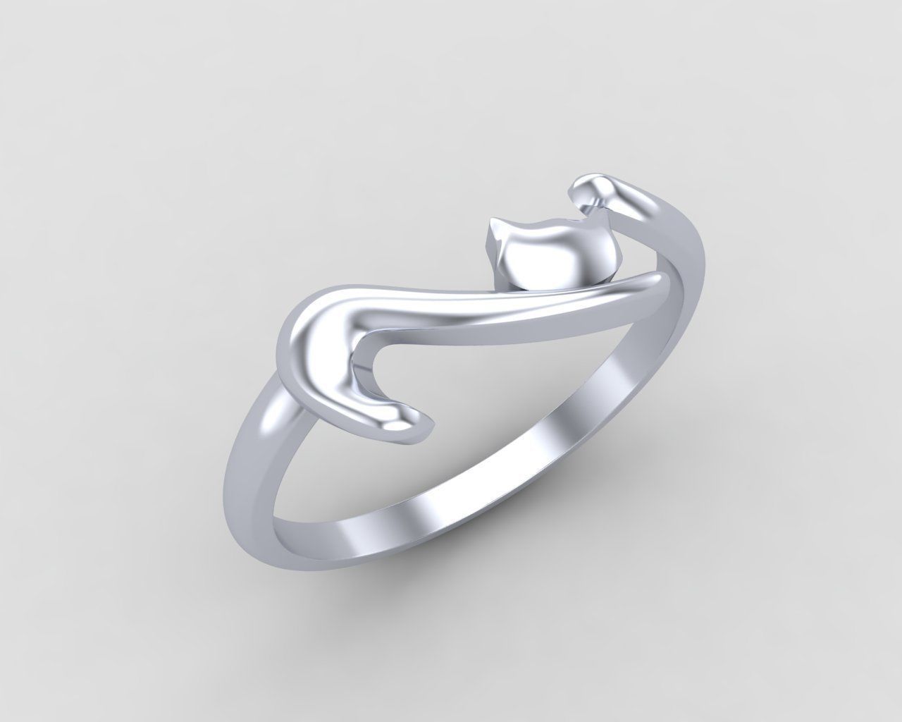 minimal cat ring 113-MW 3D print model_11