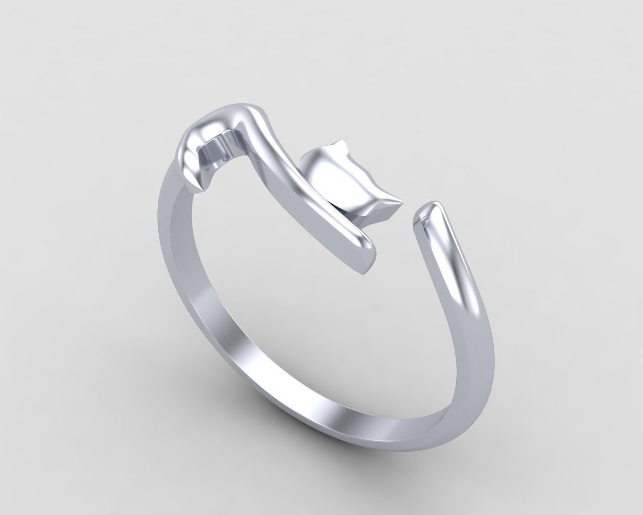 minimal cat ring 113-MW 3D print model_10