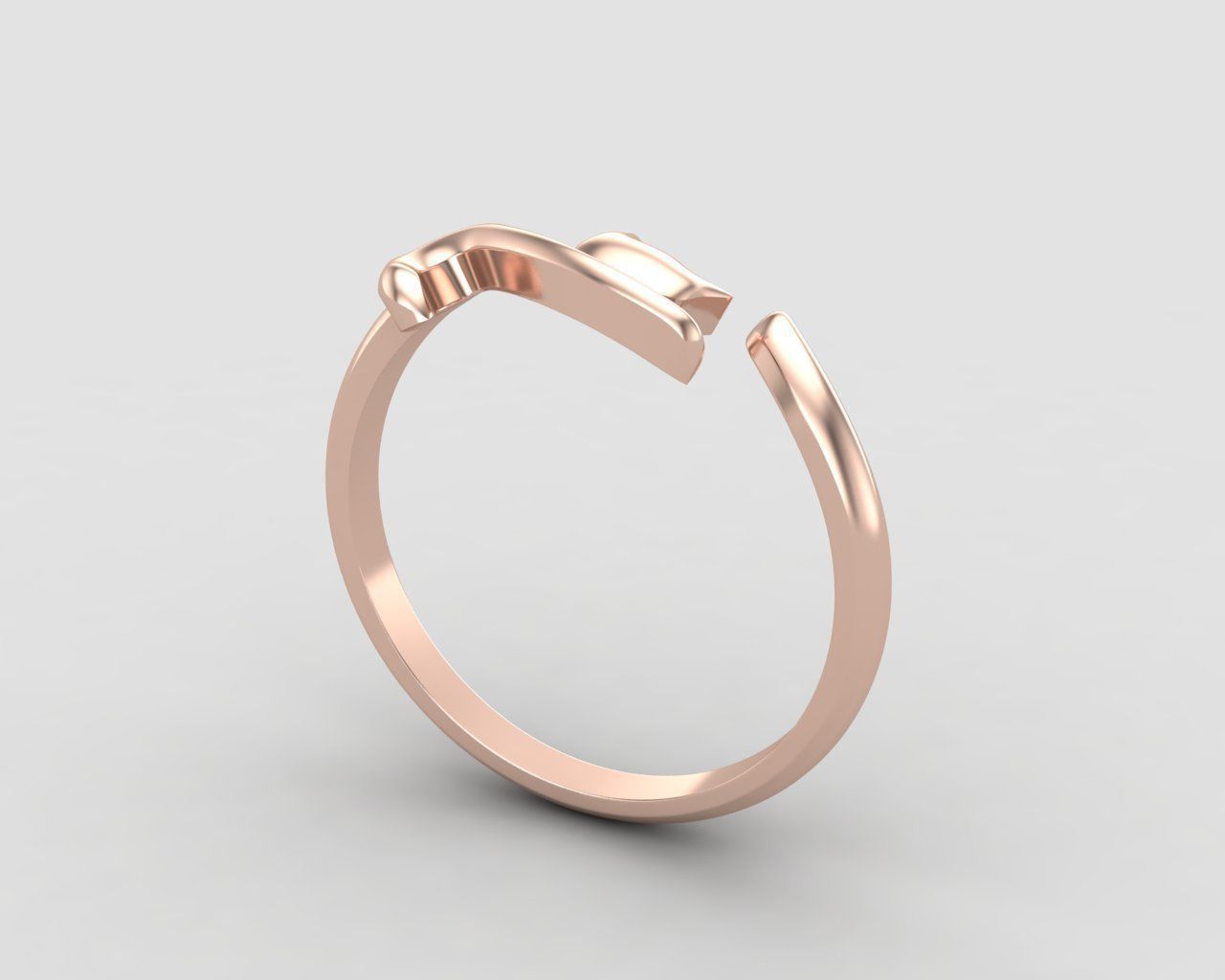 minimal cat ring 113-MW 3D print model_3