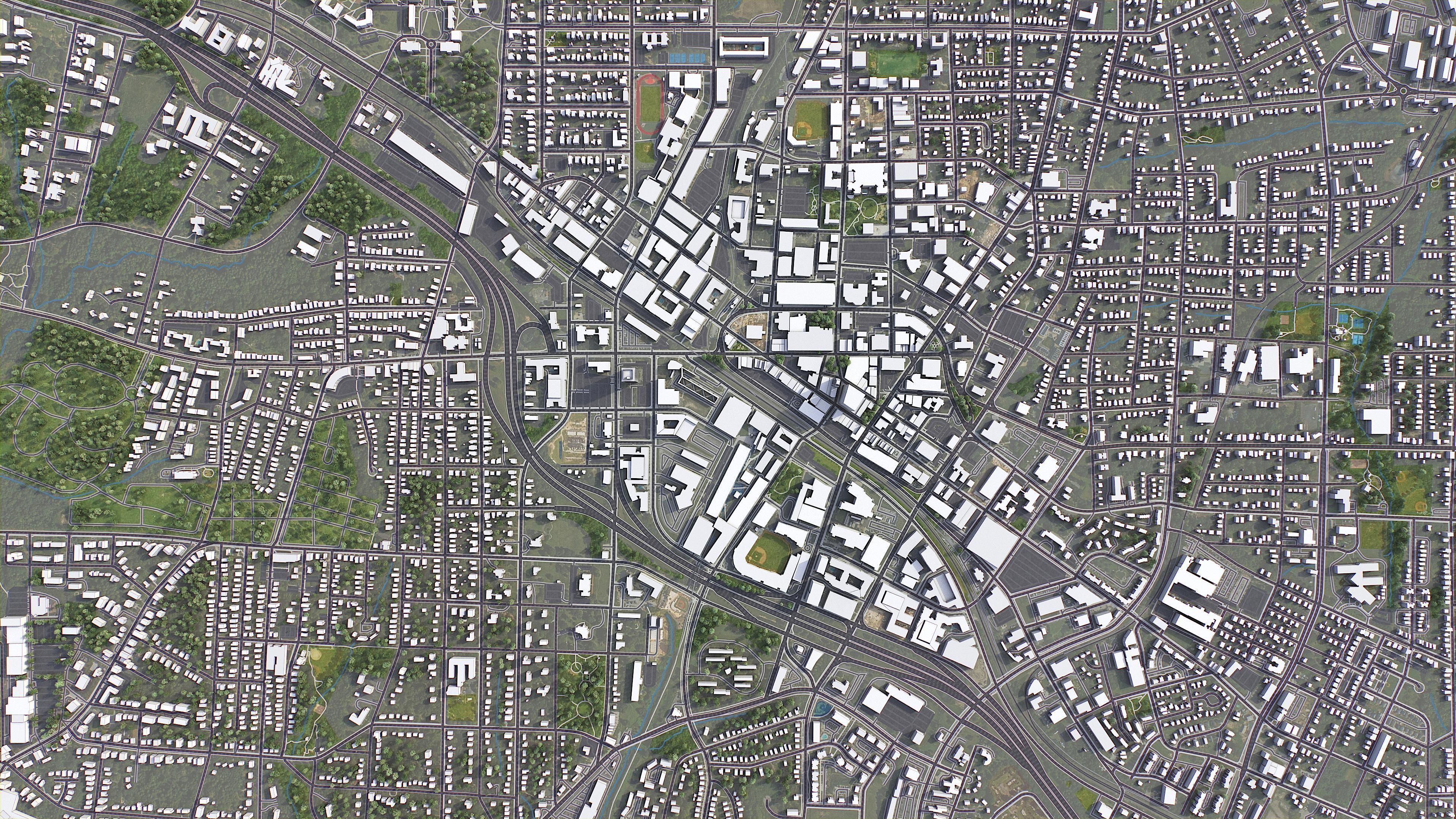 Durham - 3D City Model Low-poly 3D model_6