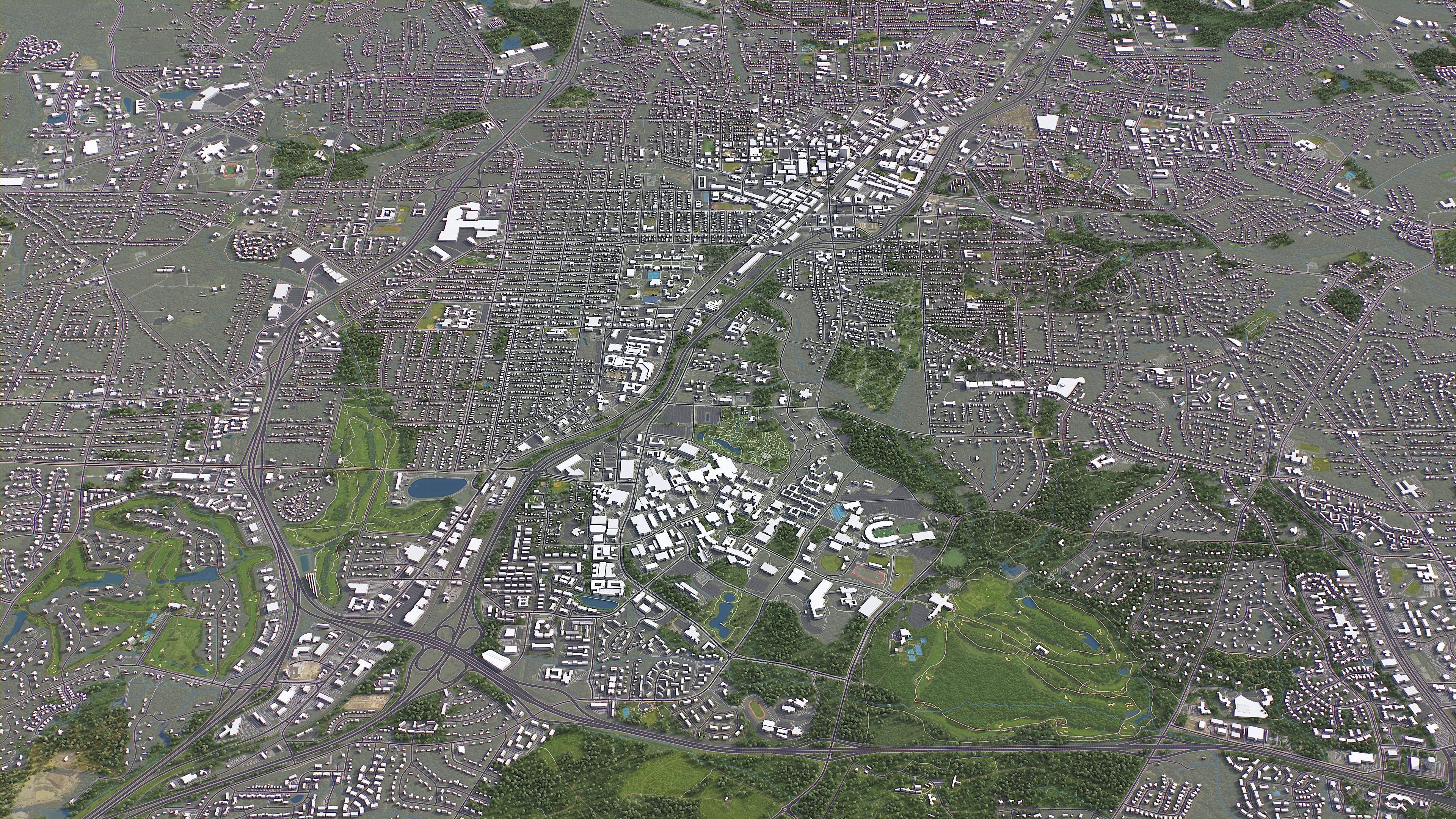 Durham - 3D City Model Low-poly 3D model_9