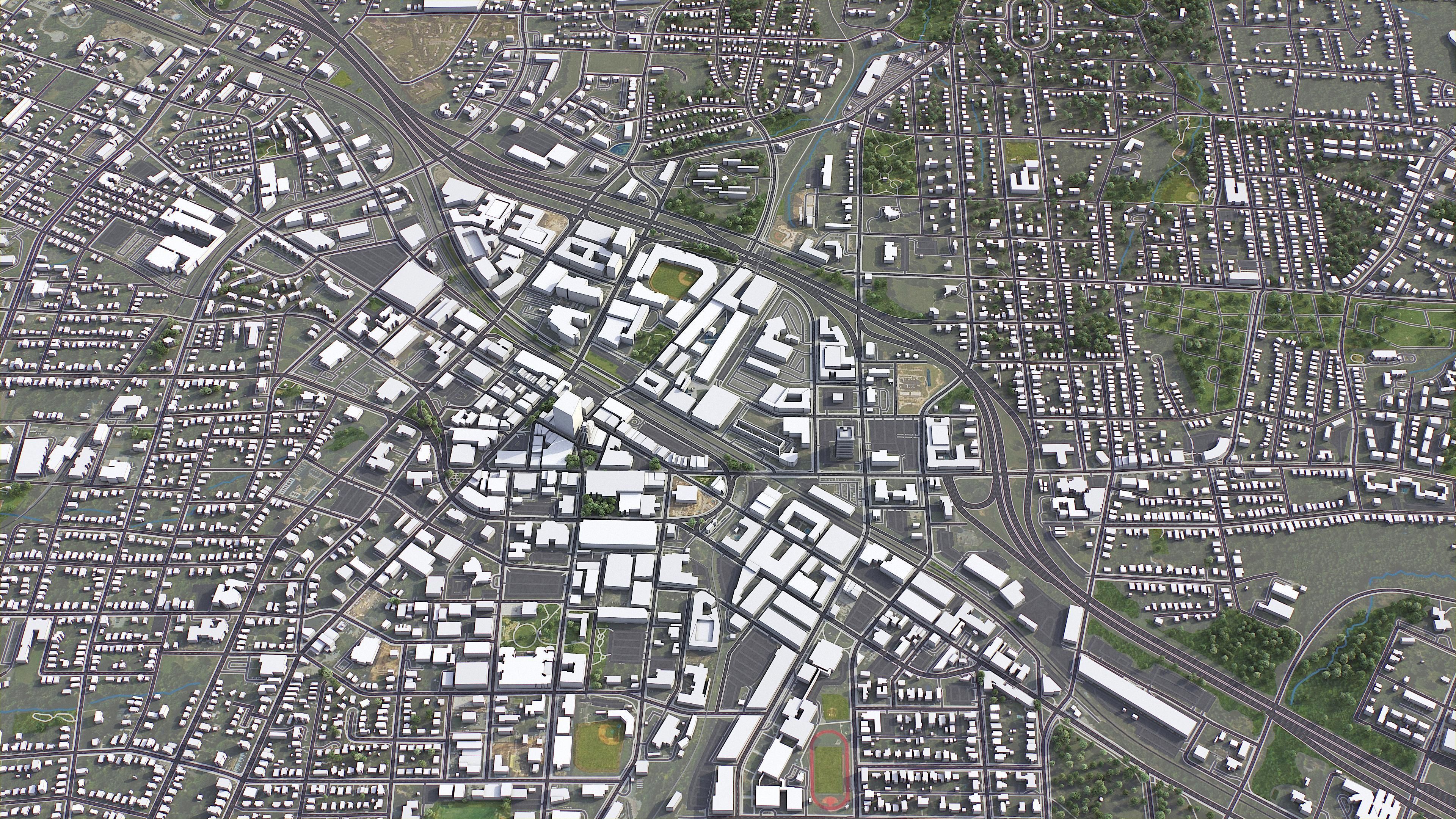 Durham - 3D City Model Low-poly 3D model_4