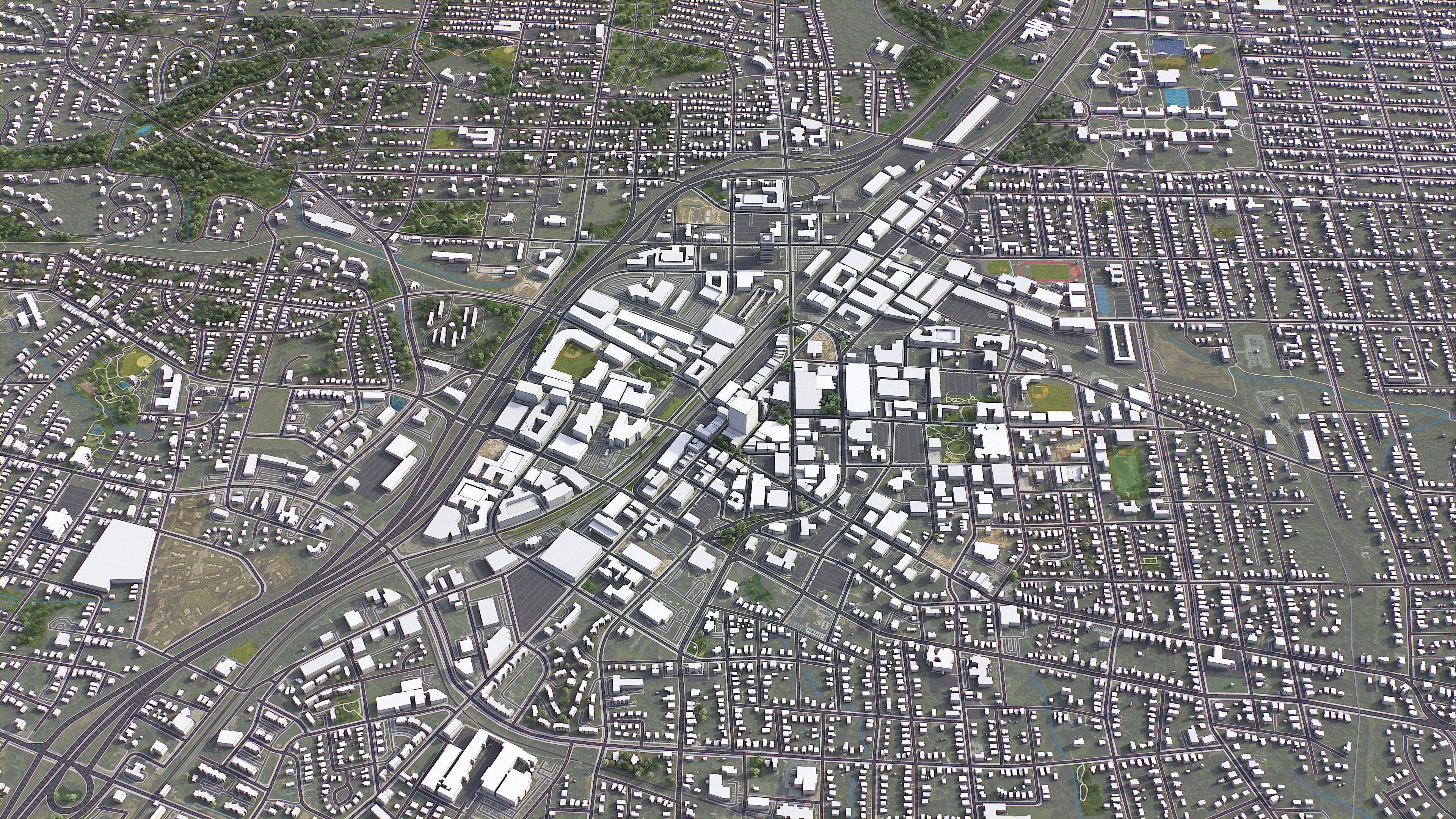 Durham - 3D City Model Low-poly 3D model_5