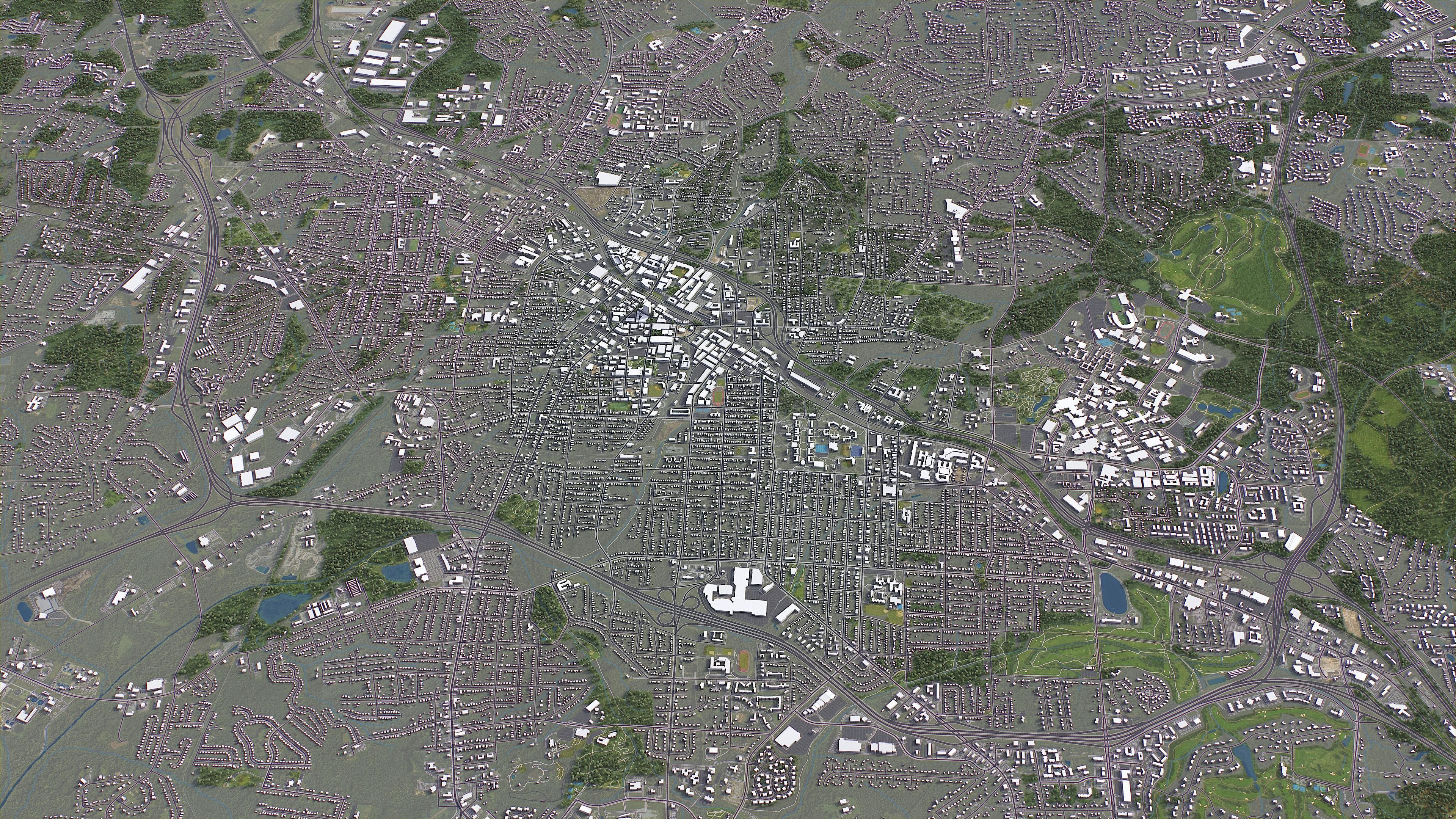 Durham - 3D City Model Low-poly 3D model_10