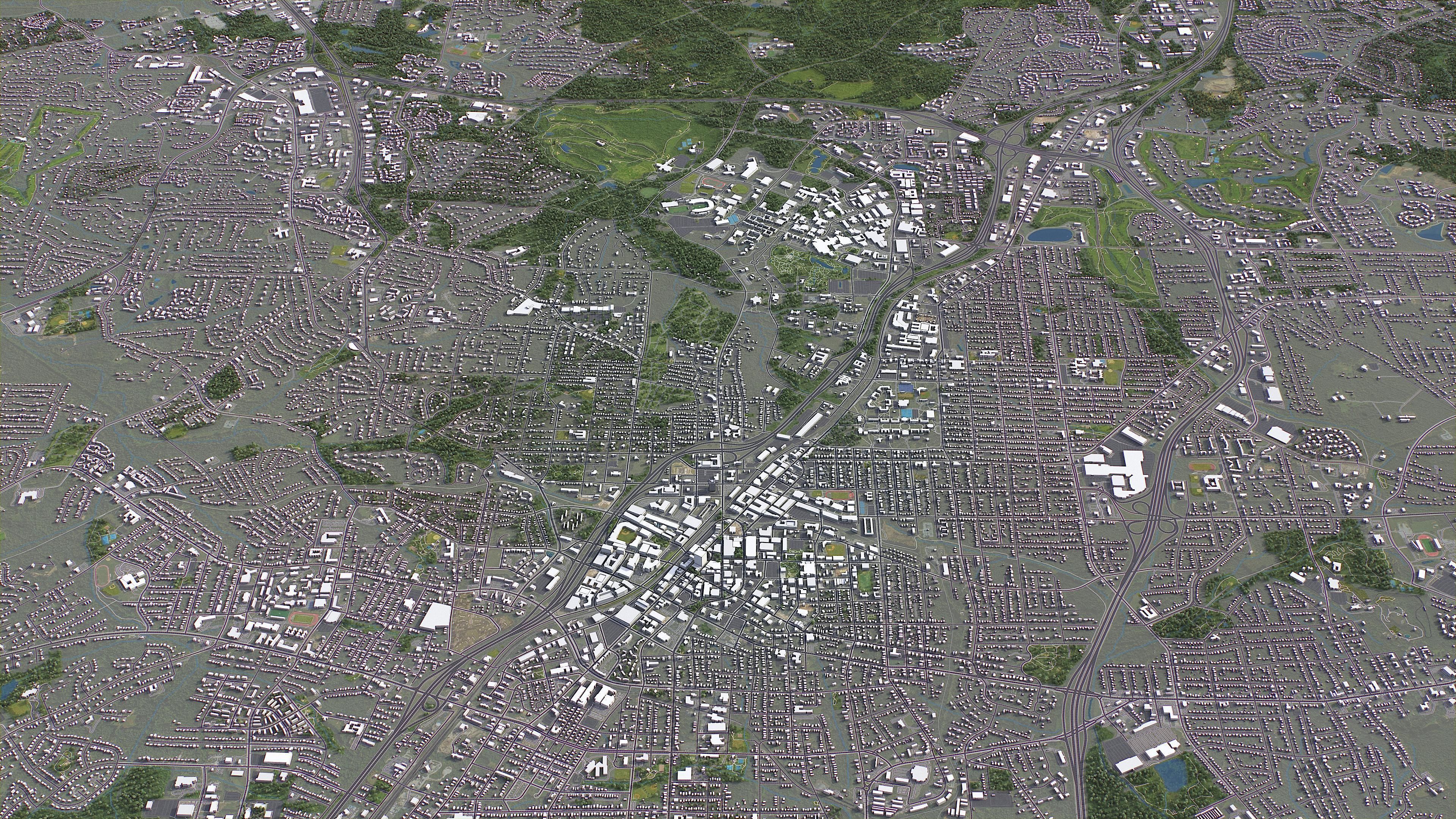 Durham - 3D City Model Low-poly 3D model_11