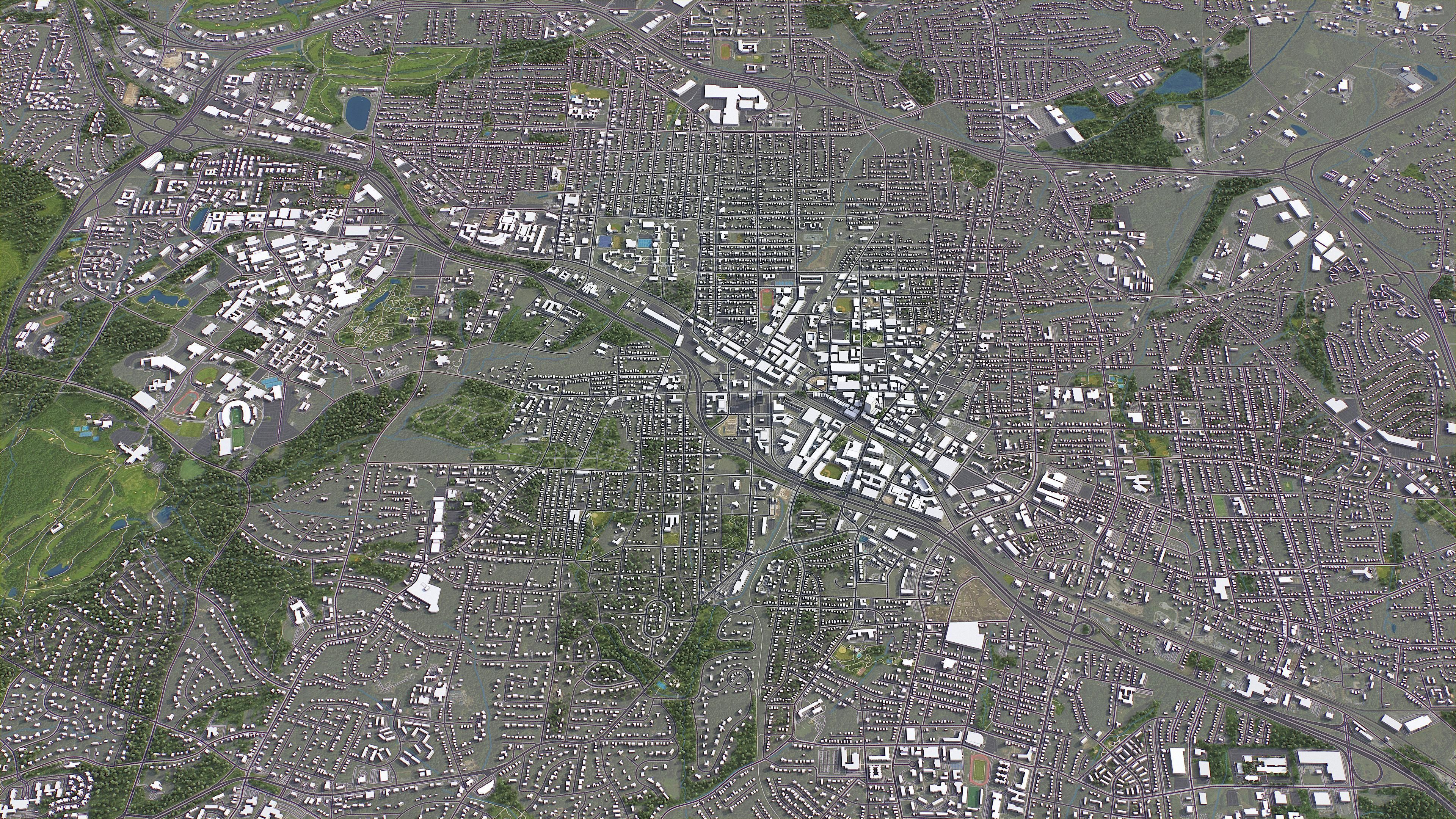 Durham - 3D City Model Low-poly 3D model_7