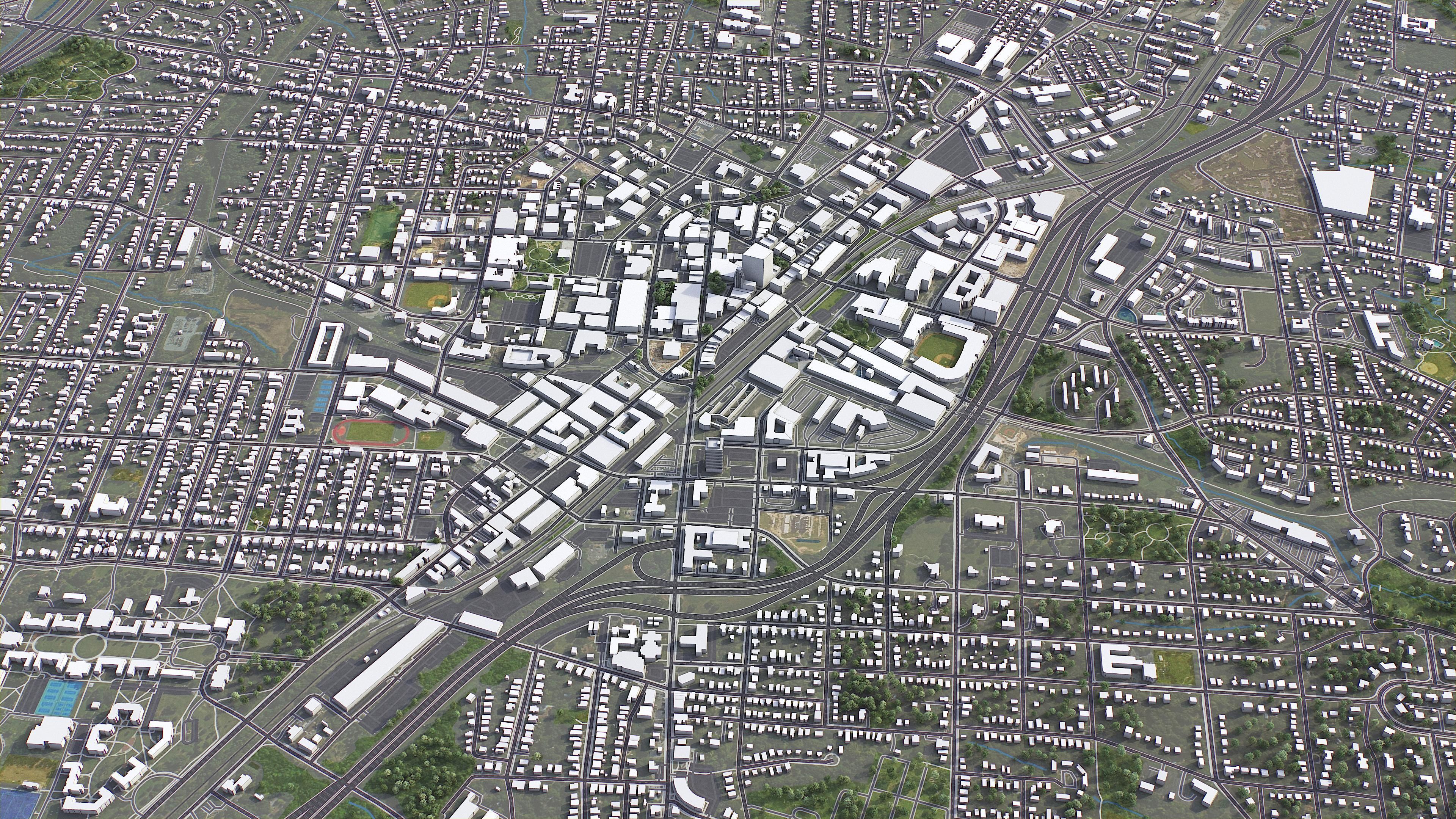Durham - 3D City Model Low-poly 3D model_3
