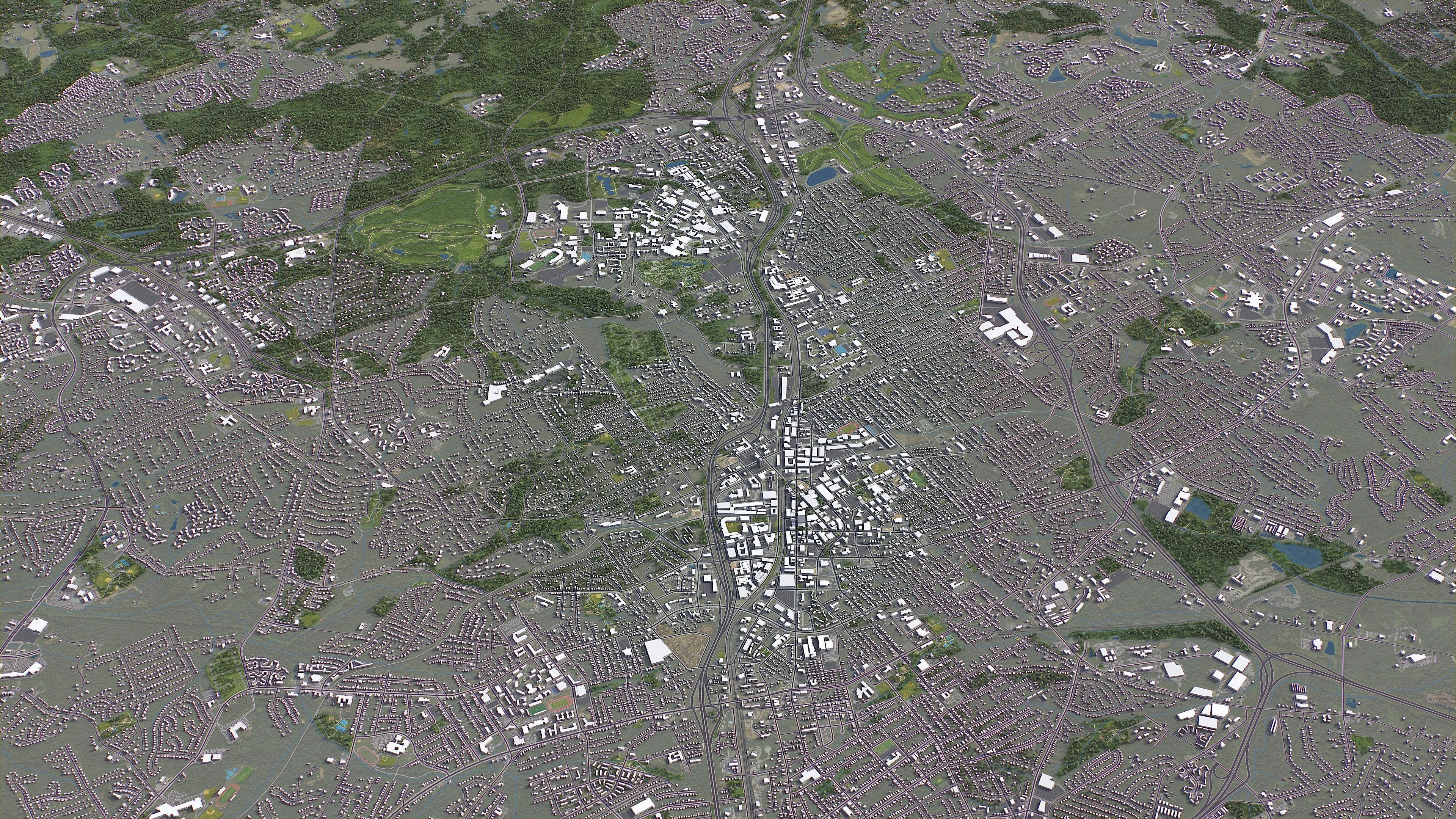 Durham - 3D City Model Low-poly 3D model_12