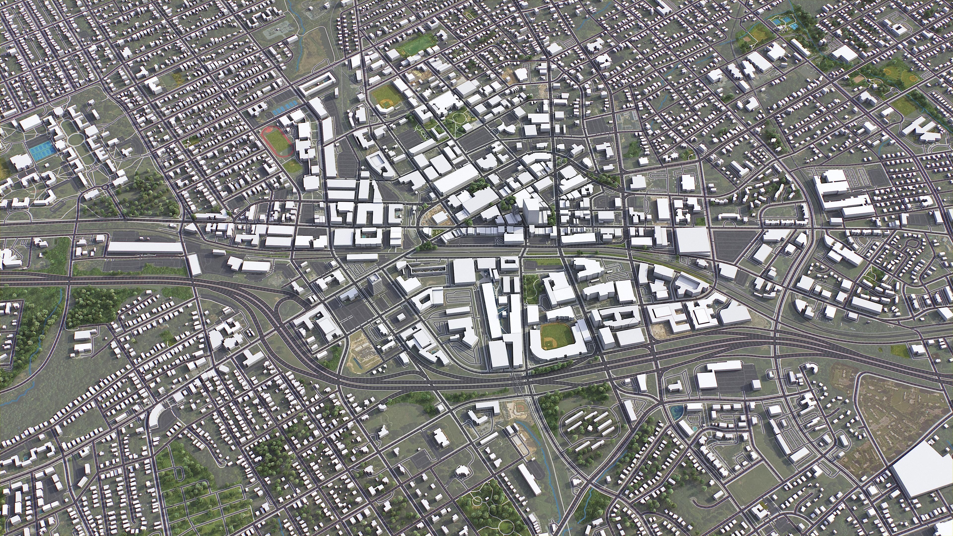 Durham - 3D City Model Low-poly 3D model_2