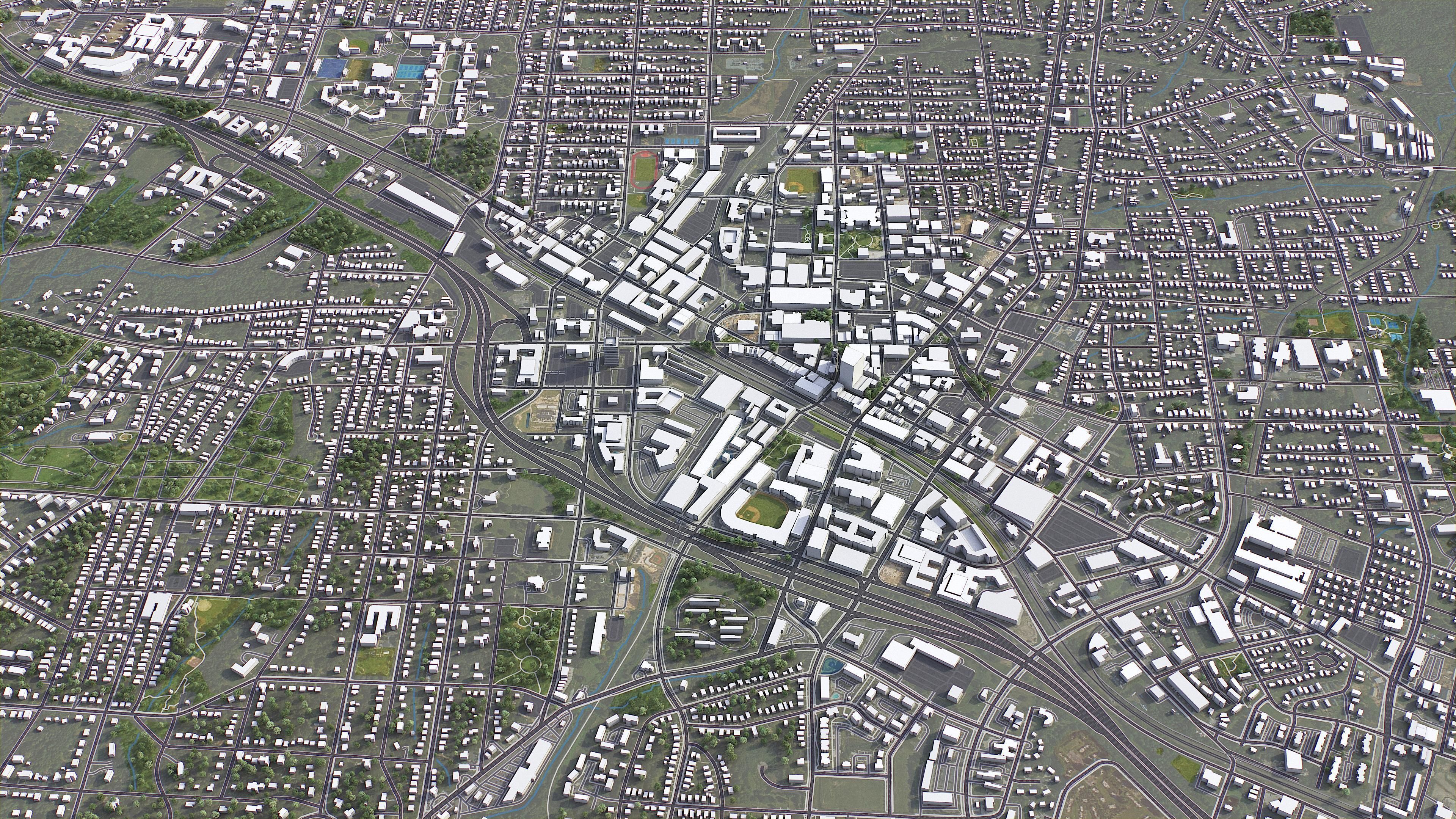 Durham - 3D City Model Low-poly 3D model_1