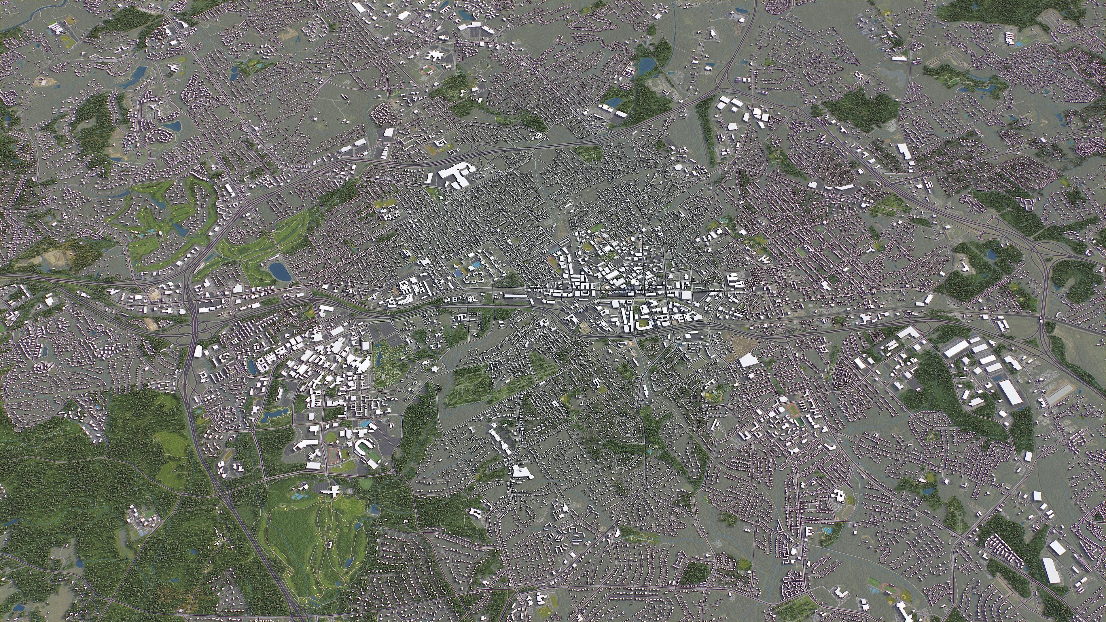 Durham - 3D City Model Low-poly 3D model_8