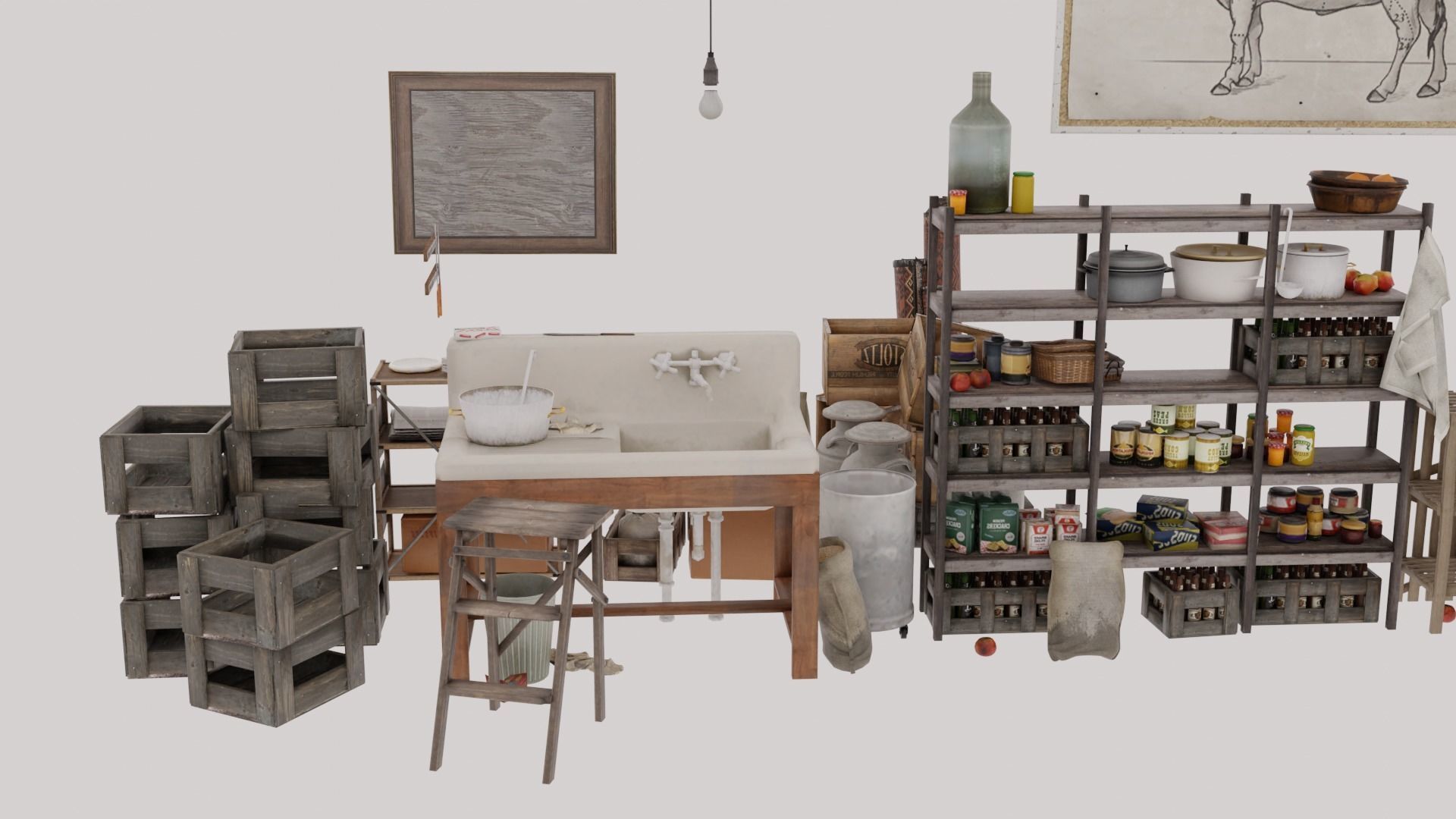 Old kitchen ware free VR / AR / low-poly 3D model | CGTrader