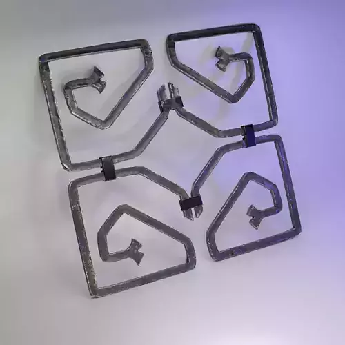 Wrought iron grill for exterior decoration 3D model