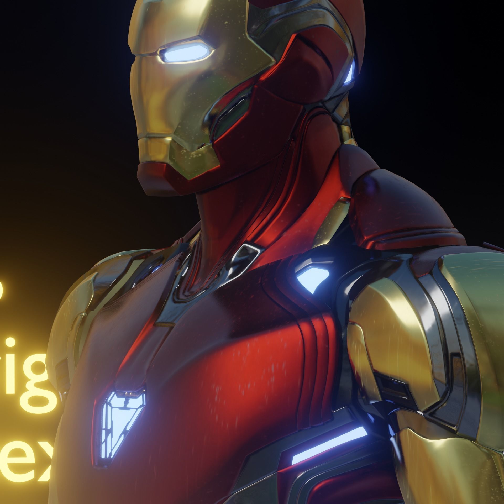 IRONMAN MARK 85 RIG and TEXTURES Low-poly 3D model_4
