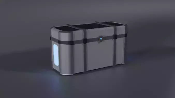 Futuristic Crate Big Low-poly 3D model
