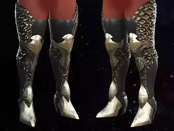 Leg Armor Demon Threa female game and film Low-poly 3D model