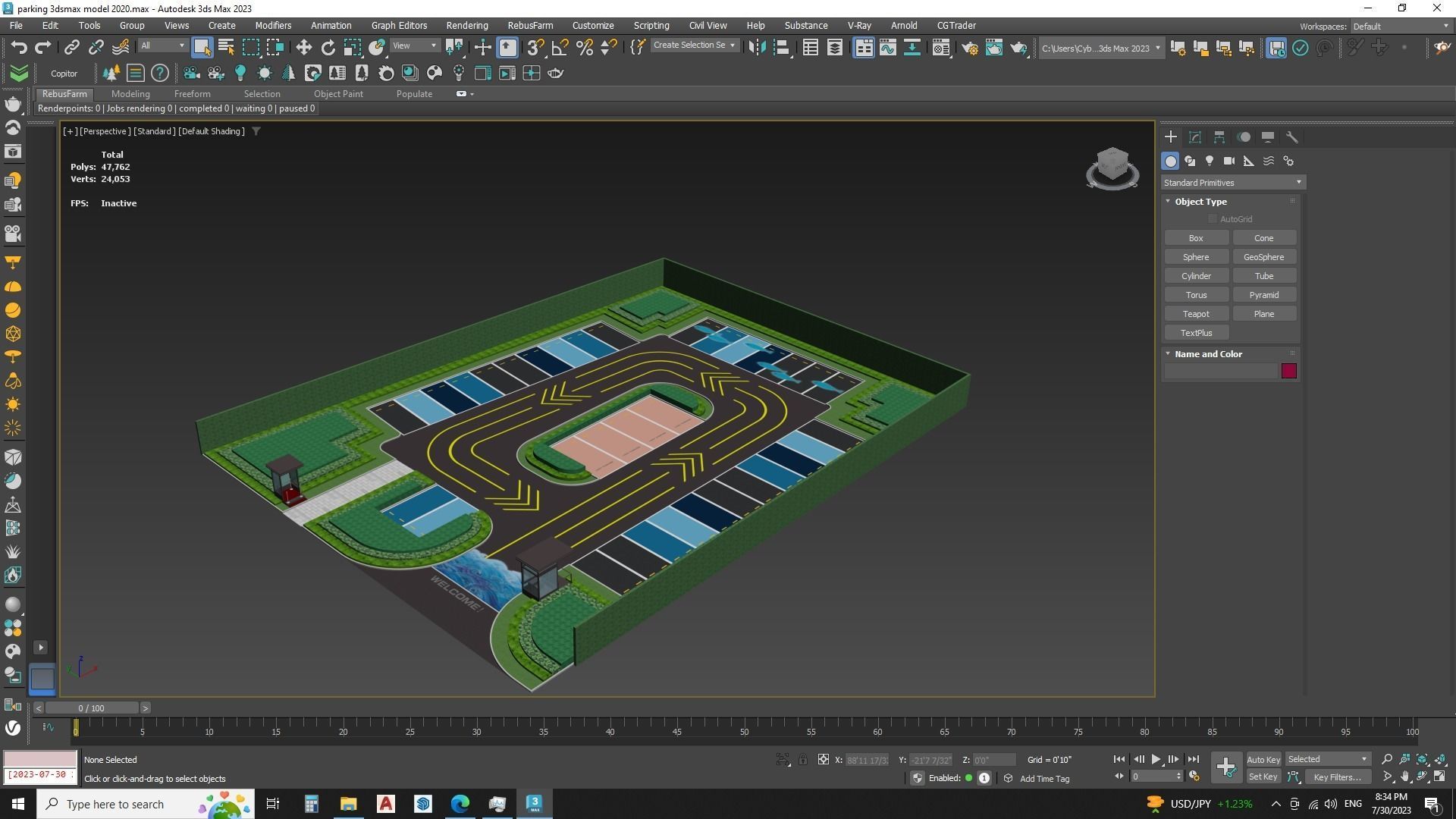 Urban Parking Lot - Realistic 3D Model  3D model_6