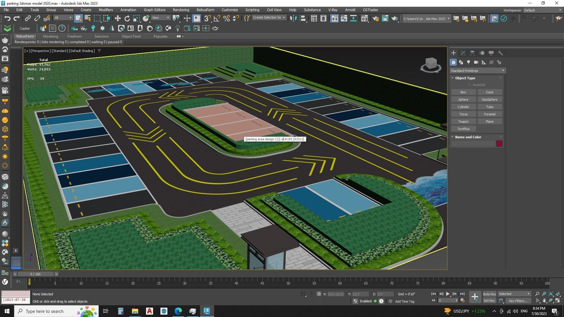 Urban Parking Lot - Realistic 3D Model  3D model_7