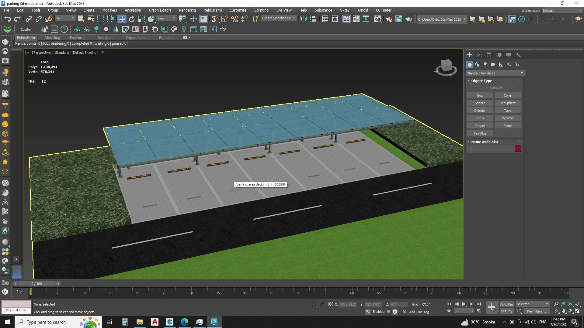 Urban Parking Lot - Realistic 3D Model 2 3D model_1