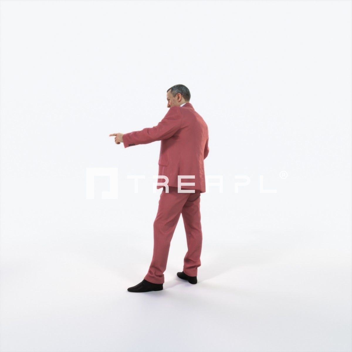 Fortitude 03L pointing Couple Pointing Elegant Man Low-poly 3D model_5